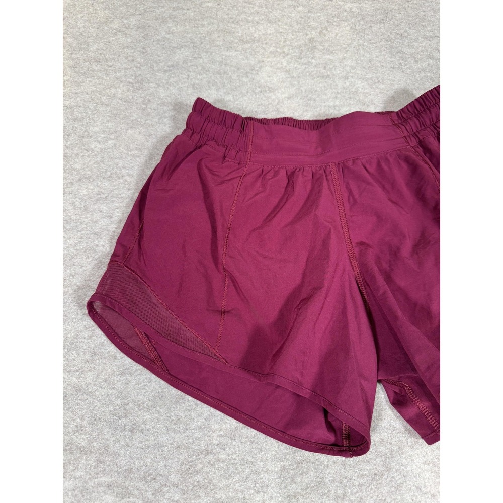 Lululemon Running Shorts Womens 4 Purple Lined Zip Pocket Mesh 3 In Split Hem - Picture 2 of 15